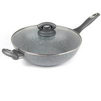 Salter Wok BW02772G2MOR, 28 cm, pilka, Marblestone, aliuminis, nelipnus, su dangčiu, galima plauti indaplovėje