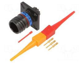 Connector: military | socket | male | PIN: 3 | straight | crimped | 7.5A