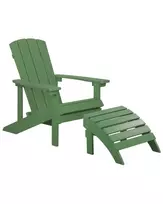 Sodo kėdė ADIRONDACK su kojų atrama, žalia