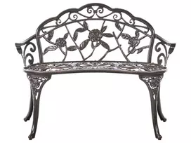 Sodo suoliukas PIURA 88 cm metalinis tamsiai rudas