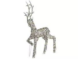 Sodo LED dekoracija HUSAVIK elnias 140 cm sidabrinė