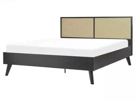 Rotango lova MONPAZIER 160 x 200 cm juoda