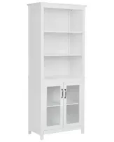 Vitrina su stikline spintele LUSBY 75 cm balta