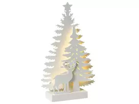 LED kalėdinė dekoracija FEMAN Eglutė Elnias 36 cm balta