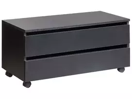 Vonios kambario spintelė TERESINA su ratukais, 80 cm, juoda