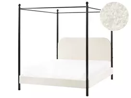 Baldakimo lova Boucle DANNEMOIS 140 x 200 cm, balta