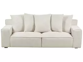3 vietų sofa VISKAN iš šenilo, nebalintos medvilnės spalvos
