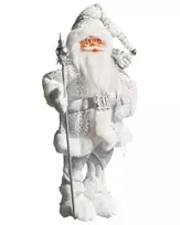 Kalėdinė dekoracija NELAUG Kalėdų Senelis 48 cm sidabrinė