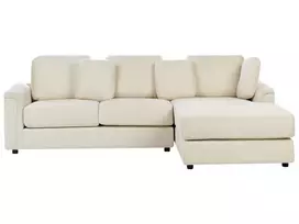 4 vietų kampinė sofa KOHLO, šviesiai smėlio spalvos, kairinė