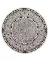 Kilim HIZAN juodas, skersmuo 120 cm, medvilnė
