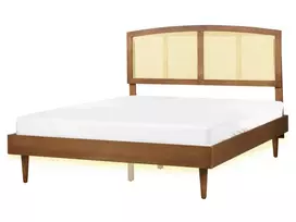 LED lova iš rotango VARZY 160 x 200 cm ruda