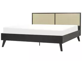 Rotango lova MONPAZIER 180 x 200 cm Juoda