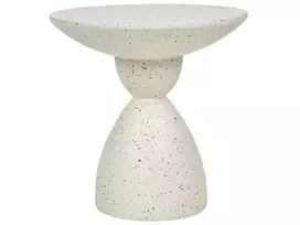 Šoninis staliukas CAFFI 50 cm 50 cm teraco efektas, kreminė balta