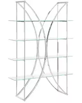 Knygų lentyna 4 lentynų HOLLOW Metal 175 cm Sidabrinė