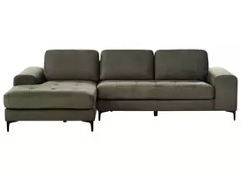 4 vietų kampinė sofa KIRUNA, veliūras, tamsiai žalia, dešininė