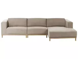 5 vietu L formos kampinė sofa VENG, smėlio pilkos spalvos, kairinė