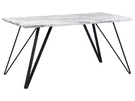 Valgomojo stalas MOLDEN marmuro imitacija / juodas 150 cm 80 cm