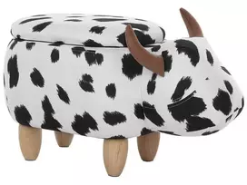 Gyvūno formos pufas su daiktadėže COW baltas karvė