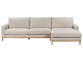 4 vietų kampinė sofa SIGGARD, smėlio spalvos, kairinė