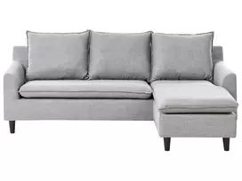 Trivietė kampinė sofa ELVENES, šviesiai pilka, kairinė