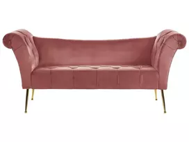 Šezlongas NANTILLY velvetinis rausvas