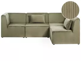 Modulinė sofa-lova „LEMVIG“, 4 vietų, kairinė, žalia, velvetas