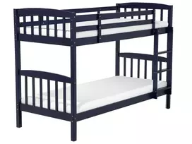 Dviaukštė lova iš pušies medienos REVIN 90 x 200 cm tamsiai mėlyna