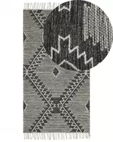 Kilimas ARBAA juodas 80 x 150 cm medvilninis