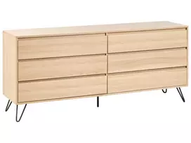 Komoda su 6 stalčiais CARDIGAN šviesiai ruda