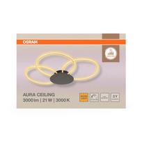 Šviestuvas lubų Osram Aura, LED, 3000 °K, 1 x 21 W, skaidri sp.