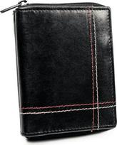 Skórzany portfel męski w czarnym kolorze su systemem RFID uždaromas na zatrzask i suwak - Always Wild