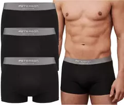 Vyriški juodi medvilniniai bokseriai Peterson, XL, 3 porų rinkinys