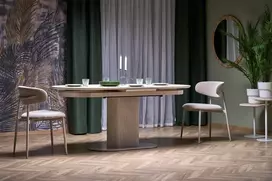 FALONE extension table, color: travertine / cashmere