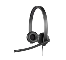 Logitech H570e Stereo UC Laidinės ausinės USB-A, Juoda
