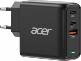 Acer 67W PD GaN Charger, 2 x USB C and 1 x USB A, EU Plug, 100W USB C cable, Retail Pack ZL.ADTCC.00J | 4711721041420