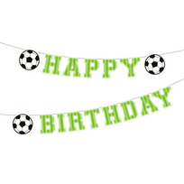 Futbolo gimtadienio girlianda „Happy Birthday“ 250 cm – futbolo temos dekoracija vaikų šventei