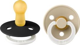 Bibs - Pacifier Colour 2 PACK - Black GLOW/Vanilla GLOW - Size 2