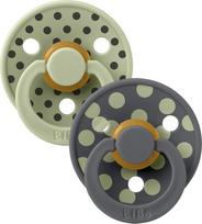 Bibs - Pacifier Studio Colour 2 PACK Polka Latex - Sage/Iron - Size 1