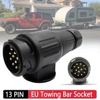 13Pin Towing Bar Socket 12V Wiring Connector Adapter Trailer Light Converter Adapter Plug Caravans Socket Adapter for Vehicle RV CHINA gray