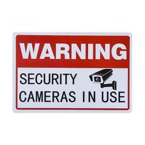 Vintage Metal Sign Warning Video Surveillance Security Cameras In Use 20x30cm（7.8x11.8inch） red