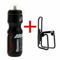 750ML Mountain Bicycle Cycling Water Drink Bottle+Holder Cage Outdoor Sport Plastic Portable Kettle Water Bottle Drinkware <0.25L juoda