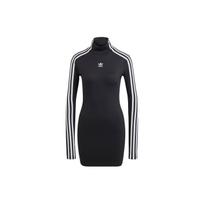 Adidas Originals Spice Girl Series Three Stripes Logo Embroidered Backless Fitted High Neck Long Sleeve Dress Women Dresses Black IV9333 2XS