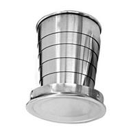 Collapsible Stainless Steel Cup Foldable Travel Mug with Keychain Portable Outdoor Drinking Cup for Camping Hiking Fishing Use S Stainless Steel gray