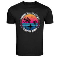 Summer Vibes In Nature Tropical Beach Surf Graphic T Shirt XXXXL