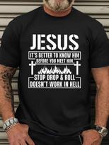 Men's Jesus It's Better To Know Him Funny Christian Graphic T-Shirt Tee L
