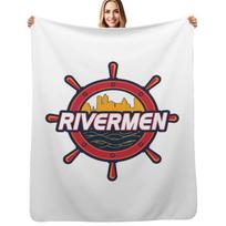 Peoria Rivermen logo Throw Blanket Cozy Microfiber Throw Blanket for Home Bedroom Size: 75*100cm, Weight: 230 GSM