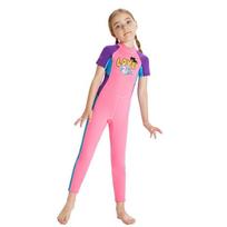 Kids 2.5mm Neoprene Short Sleeve Full Wetsuit Snorkeling Diving Surfing Warmth Protection Water Sports Small rausva