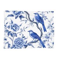 Blue Willow China Blue Delft Chinoiserie Blankets Soft Warm Flannel Throw Blanket Bedspread for Bed Living room Picnic Home Sofa Size: 75*100cm, Weight: 230 GSM gray