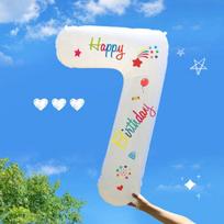 Yanyuji Aluminum Foil Digital Balloon, Birthday Balloon Decoration, Outdoor Picnic, Spring Outing, Photo Props, Scene Setup, Party Supplies, 7