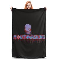 Flannel Throw Blanket Horror Game Mouthwashing Warm Plush Blankets Soft Bedspread for Bed Living room Home Travel Sofa Size: 75*100cm, Weight: 230 GSM
